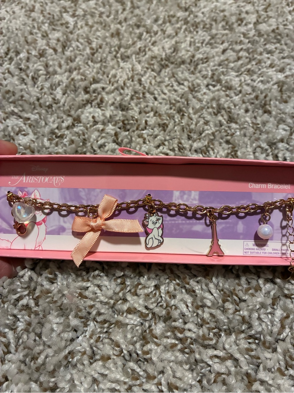 Disney The Aristocats Pink and Gold Charm Bracelet